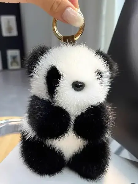 Super soft Imitation mink fur panda car keychain pendant, Canadian Online Candy and Stuffed Animal Shop, SooSweet Shop DBA Sweet Factory