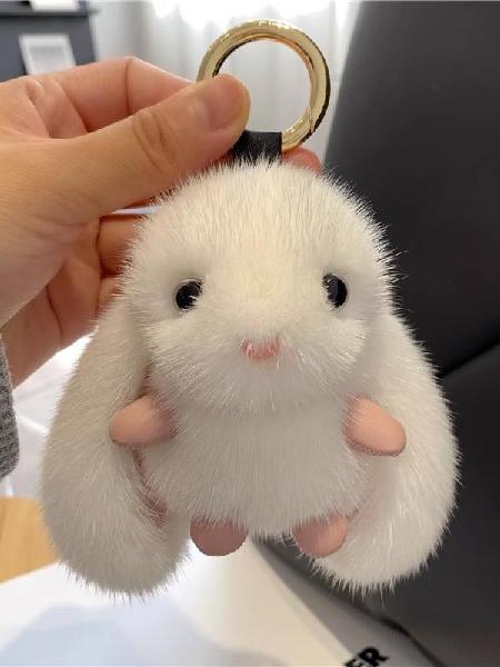 Cute bunny imitation mink fur car keychain and bag pendant, Canadian Online Candy and Stuffed Animal Shop, SooSweet Shop DBA Sweet Factory