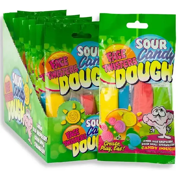 Face Twisters Sour Candy Dough Peg Bag, Canadian Online Candy and Stuffed Animal Shop, SooSweet Shop DBA Sweet Factory