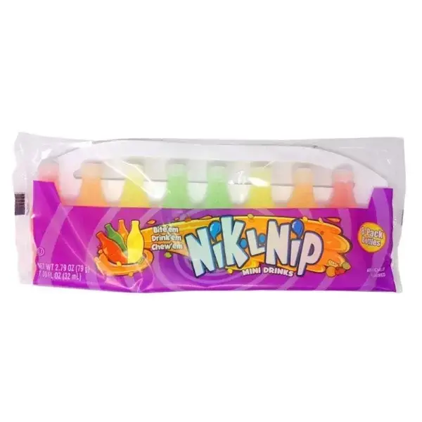 Nik L Nip Wax Bottle Candy Drinks 8 packs, Canadian Online Candy and Stuffed Animal Shop, SooSweet Shop DBA Sweet Factory