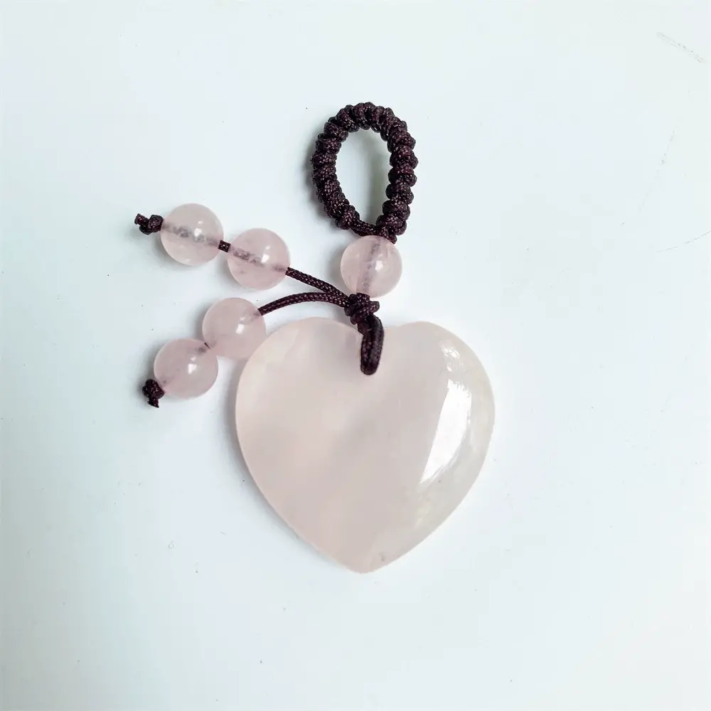 Agate Rose Quartz Heart Shape Pendant 25mm,SooSweetShop.ca