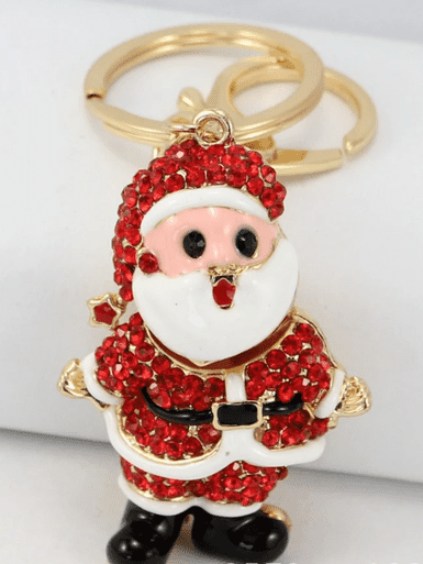 Classic Creative Santa Claus Exquisite Rhinestone Keychain Christmas Gift,SooSweetShop.ca