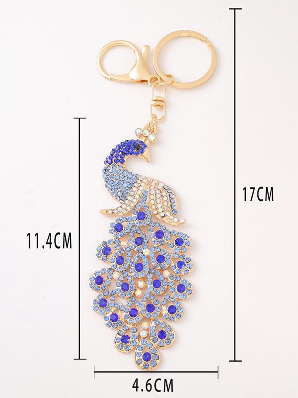 Creative and fashionable exquisite rhinestone peacock keychain,SooSweetShop.ca