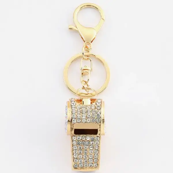 Exquisite rhinestone metal double-layer whistle keychain, Canadian Online Candy and Stuffed Animal Shop, SooSweet Shop DBA Sweet Factory