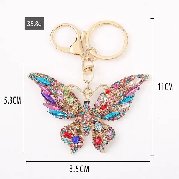 Fashion Crystal Rhinestone Butterfly Keychain,SooSweetShop.ca