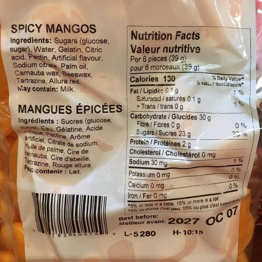 Vidal Spicy mangos,SooSweetShop.ca