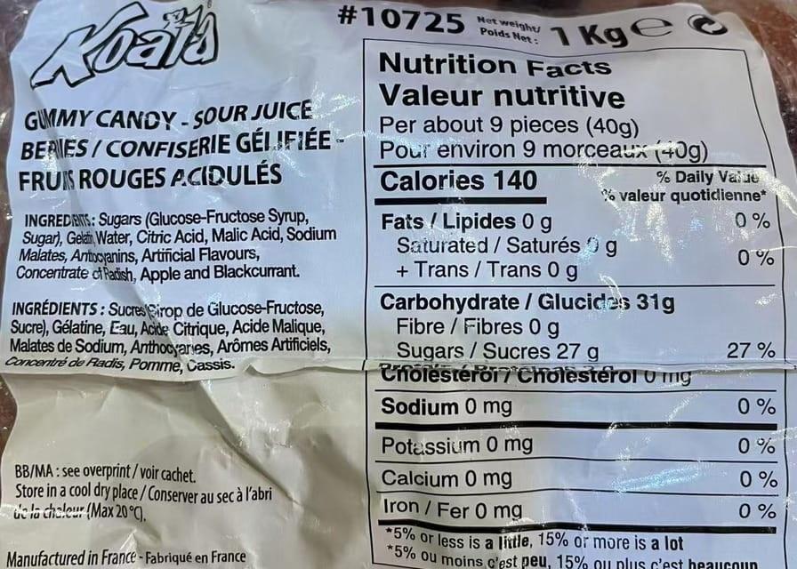 Koala Sour Juice Berries,SooSweetShop.ca