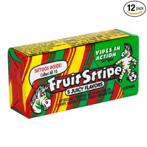 Fruit Stripes Green Chewing Gum  5 Juicy Flavors, Canadian Online Candy and Stuffed Animal Shop, SooSweet Shop DBA Sweet Factory