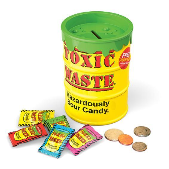 Giant Toxic Waste Sour Candy Bank, Canadian Online Candy and Stuffed Animal Shop, SooSweet Shop DBA Sweet Factory