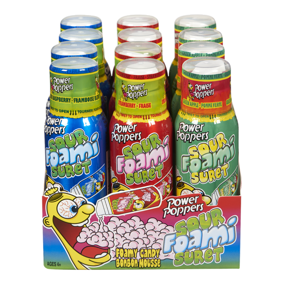 Power Poppers Sour Foami Suret, Canadian Online Candy and Stuffed Animal Shop, SooSweet Shop DBA Sweet Factory