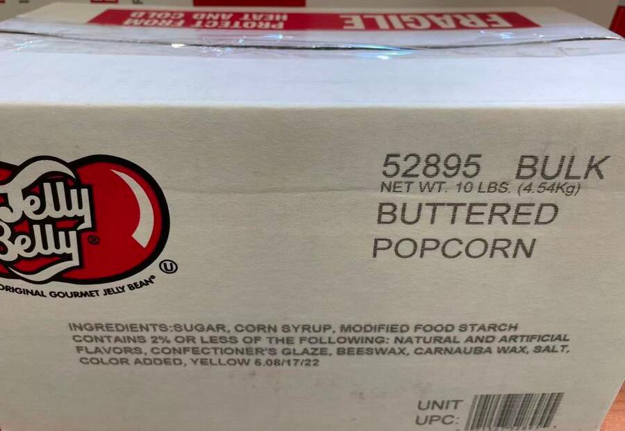 Ingredients of Jelly Belly Bean Buttered Popcorn,SooSweetShop.ca