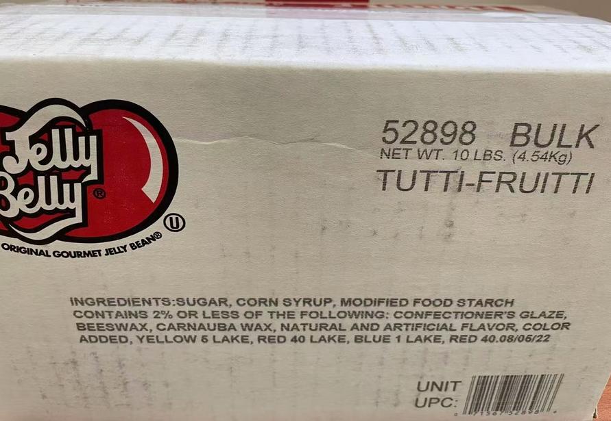 Ingredients of Jelly Belly Bean Tutti Fruitti,SooSweetShop.ca