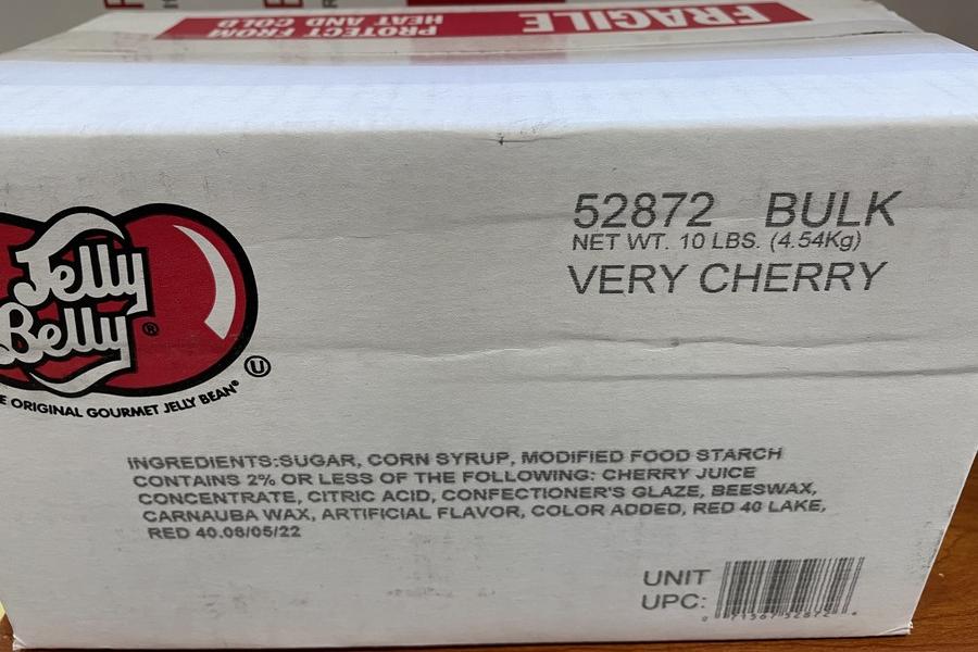 Ingredients of Jelly Belly Bean Very Cherry,SooSweetShop.ca