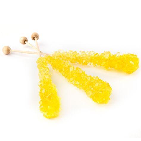 Rock Candy Sticks lemon, Canadian Online Candy and Stuffed Animal Shop, SooSweet Shop DBA Sweet Factory