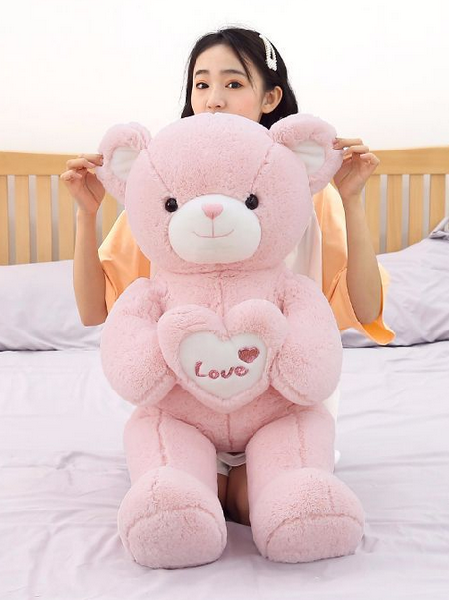 Jumbo Pink Teddy Bear with heart, Canadian Online Candy and Stuffed Animal Shop, SooSweet Shop DBA Sweet Factory