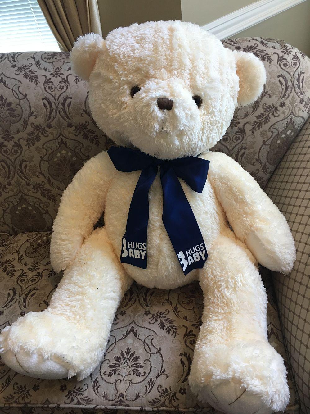 Jumbo Excellent Quality Beige Teddy Bear with tie 92cm,SooSweetShop.ca