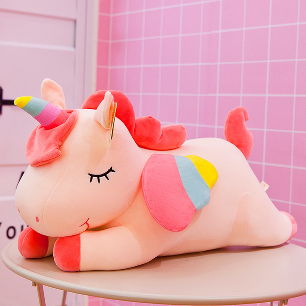 Lovely rainbow bendover plush unicorn,SooSweetShop.ca