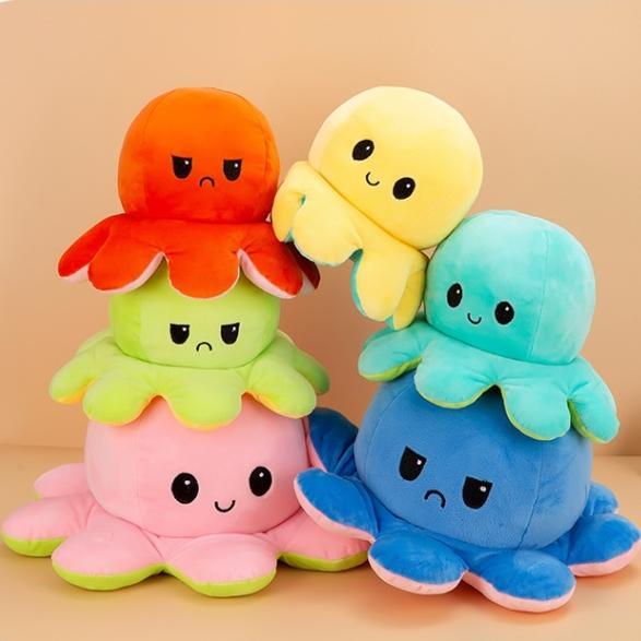 Double-sided expressions flipped octopus plush toy 30cm, Canadian Online Candy and Stuffed Animal Shop, SooSweet Shop DBA Sweet Factory
