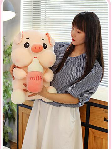 Cute Baby Bottle Pig Stuffed Toy Doll Pillow Girl Birthday Gift,SooSweetShop.ca