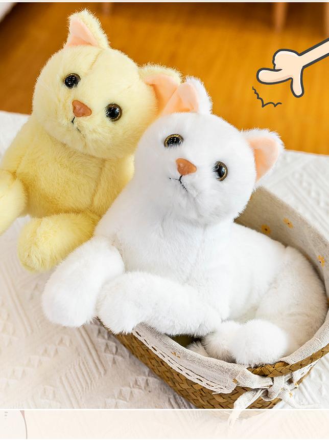 Plush Stuffed Animal Fluffy Cat for Baby Toddler Birthday Christmas Gift,SooSweetShop.ca