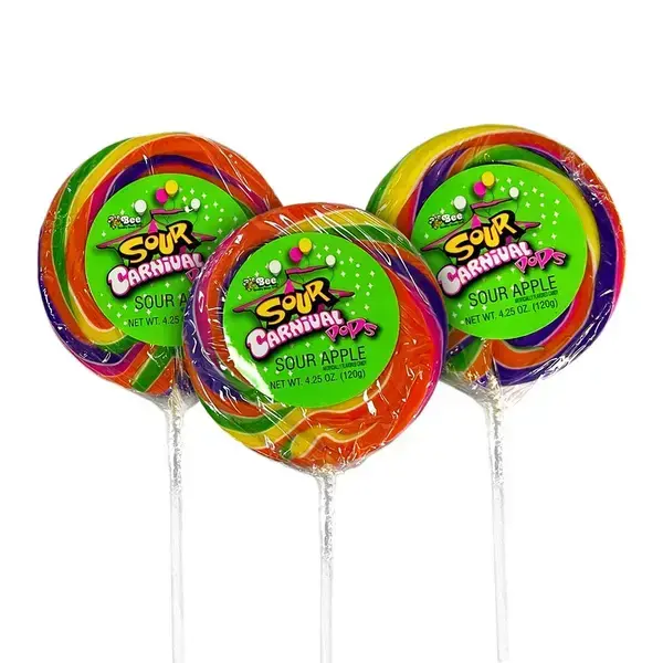 Bee Giant Carnival Sour LolliPop 4.25 oz, Canadian Online Candy and Stuffed Animal Shop, SooSweet Shop DBA Sweet Factory