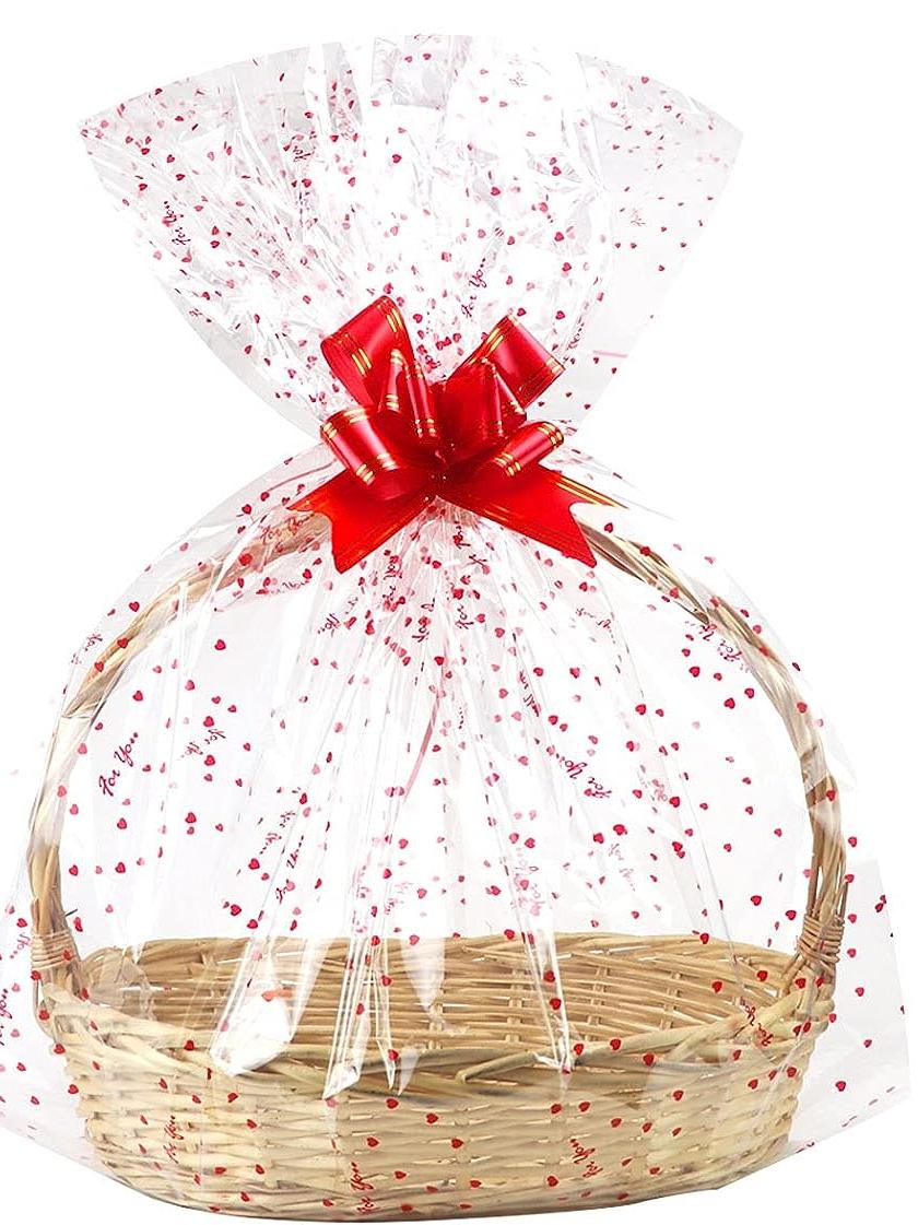 Large Cellophane Bags, 100Pcs 60x75cm Clear Cellophane Wrap for Gift Baskets,SooSweetShop.ca