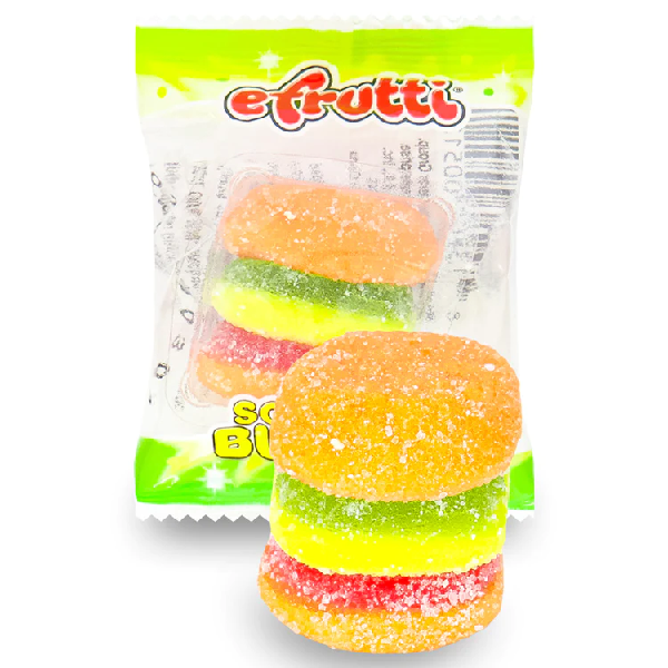 Efrutti Sour Gummi Burger, Canadian Online Candy and Stuffed Animal Shop, SooSweet Shop DBA Sweet Factory