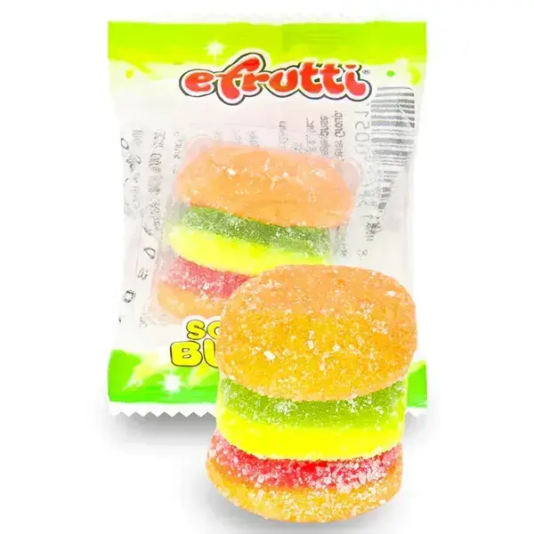 Efrutti Sour Gummi Burger, Canadian Online Candy and Stuffed Animal Shop, SooSweet Shop DBA Sweet Factory