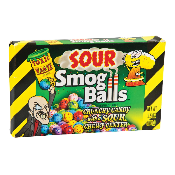Toxic Waste Sour Smog Balls Theatre Box, Canadian Online Candy and Stuffed Animal Shop, SooSweet Shop DBA Sweet Factory